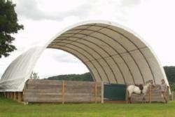 30'Wx30'Lx15'H hoop storage shelter